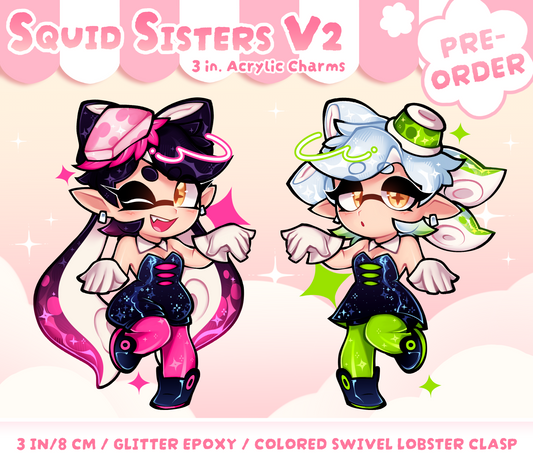 PREORDER ♡ SPLAT1: Squid Sisters Acrylic Charms V2 NEW