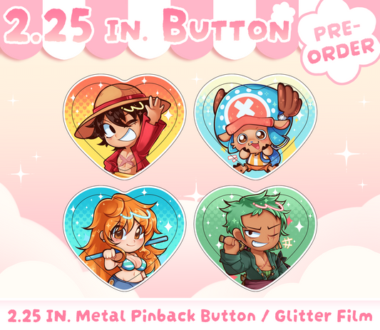 PREORDER ♡ OP: Straw Hat Pirates Heart Buttons