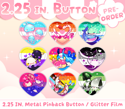PREORDER ♡ LGBTQ+ Pride Heart Buttons